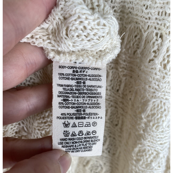 We The Free Sweater Womens Large Thien Hacci Oversized Slouchy Coastal Open Knit - Picture 5 of 8